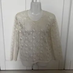 INGEBORG 総レースカットソー ナイロン100% オフホワイト M相当