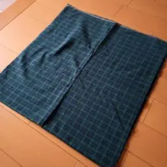 緑と紺のチェック柄綿生地