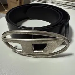 DIESEL 黒 ベルト オーバルバックル