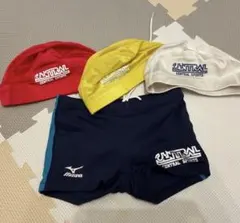 セントラル　 Mizuno 水着と水泳キャップ4点セット