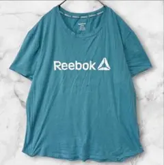 リーボック L センターロゴ Tシャツ 半袖 ブルー スポーツ ビッグシルエット