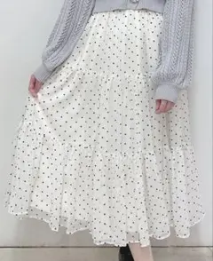 evelyn ハートティアードスカート ホワイト