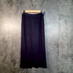 ✨UNIQLO✨ユニクロ♡ロングスカート♡ウエストゴム♡後ろスリット有♡紺(M)