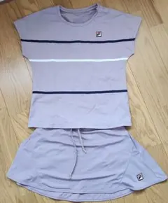 テニスウェア FILA ベージュショートパンツセット 上L下Mサイズ - メルカリ