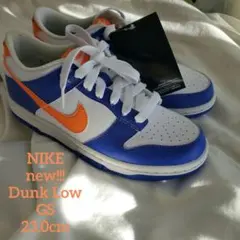 Nike 新品 箱あり 青オレンジ dunk low knicks 23cm