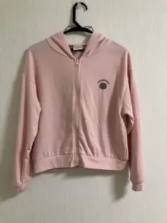 【ちいかわ】キッズ 150 ジップアップパーカー ピンク バックプリントあり