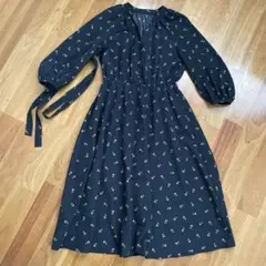 ナノユニバース 小花柄　ロングワンピース