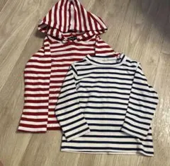 comme ca ism simplefree ボーダー　ロンT パーカー