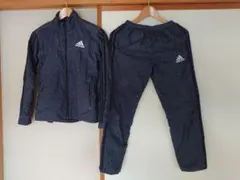 adidasデニム風ウインドブレーカージャケット裏起毛【150】[ブラック]