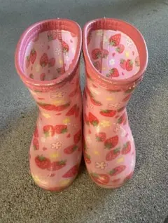 いちご柄長靴 17cm