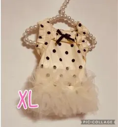 犬服XL チュール　豪華ワンピース　可愛い　セレブキャミワンピ　フリル