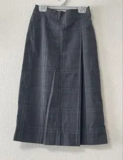 UNIQLO グレー系チェック柄 膝下スカート Sサイズ
