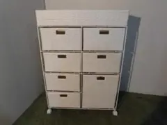 【全国一律送料無料・新品】ラタン風★サニタリー★ワイドランドリーチェスト