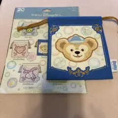 ダッフィー＆フレンズ20周年 カラフルハピネス　巾着　ダッフィー