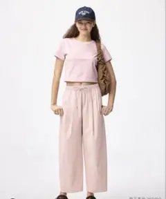 GU バレルアンクルパンツ ピンク L 丈標準