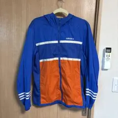 adidas アディダス ナイロンジャケット トラックジャケット 青✖️オレンジ