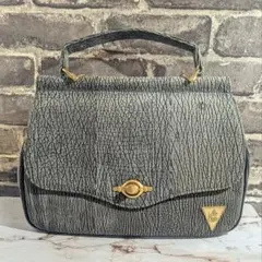ローレライ】シャークスキン 本革 ハンドバッグ 希少 ゴールド金具 