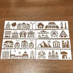 テンプレート 手帳用 ステンシルシート ステンシル 図面テンプレート 8枚