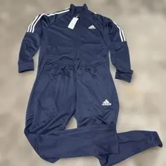 adidas ネイビー 3本ラインジャージ 上下セット　Oサイズ