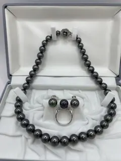 WINK silver925 ネックレス リング イヤリング 黒真珠10mm - メルカリ