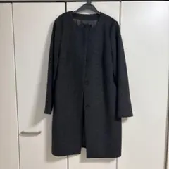 UNTITLED ノーカラー　カシミヤ混コート　グレー