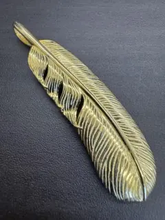 銀器 宮本商行シルバークリップ 羽フェザー ゴールド M.SILVER刻印 銀器 宮本商行シルバークリップ 羽フェザー ゴールド M.SILVER刻印