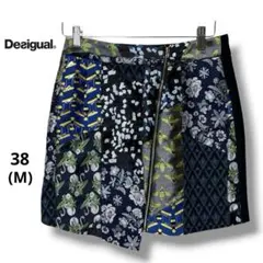 美品♡Desigual マルチカラー パッチワーク スカート 38 Mのサムネイル