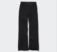 スリムフレアジーンズ（丈標準　黒　ストレッチパンツ　デニム　ワイドパンツ 24