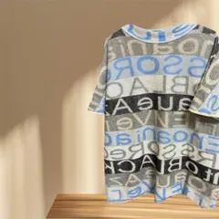 V.I.A.N.T.E.ニット半袖ロゴ入りストライプ重ね着D12