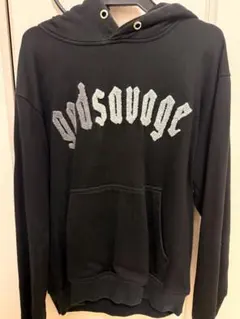 期間限定値下げ。godsavage パーカー ブラック ラインストーン 期間限定値下げ。godsavage パーカー ブラック ラインストーン - メルカリ