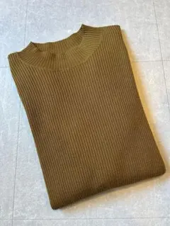 GU リブ編みニットセーター M オリーブブラウン