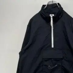 NIKE ナイキ ジップ 長袖シャツ 刺繍ロゴ 古着
