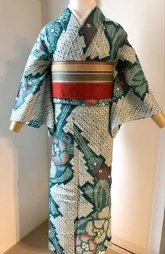 有松鳴海絞り 高級浴衣 花 綿 美品 - メルカリ
