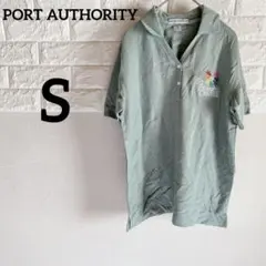 PORT AUTHORITY 【S】刺繍ポロシャツ　淡いオリーブグリーン