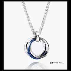 トリプルリングシルバーネックレス ブラック