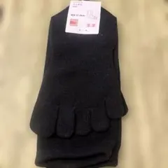 ブラック ヒートテック5本指ソックス MEN 27-29cm