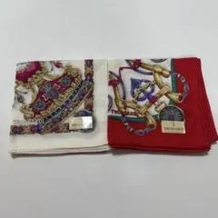 TRUSSARDI ハンカチセット ホワイト レッド