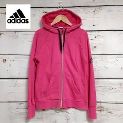 adidas 【美品】パーカー マルチカラー ピンク サイズM