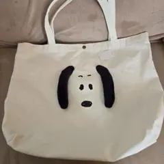 犬の顔刺繍トートバッグ　SNOOPY　スヌーピー