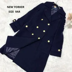 ✨美品✨ニューヨーカー ロングコート 金ボタン ダブルボタン ウール100% M
