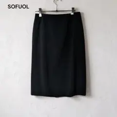 SOFUOL ブラック タイトスカート ひざ丈のサムネイル