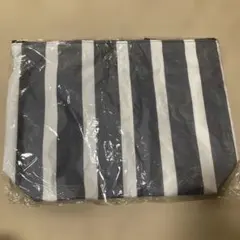 エコバッグ　エディオン　クーラーバッグ グレーとホワイトストライプ