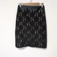 韓国製 レースタイトスカート 黒 S ミニスカート