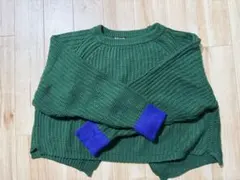 新品未使用 ANAP ニット セーター グリーン×パープル 配色