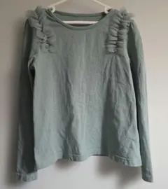 anyfam フリル付き長袖カットソー 130cm ミントグリーン