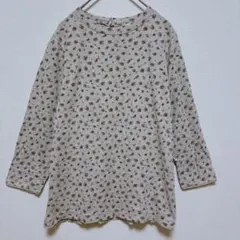 サマンサモスモス Samansa Mos2 花柄カットソー M 七分袖 薄手