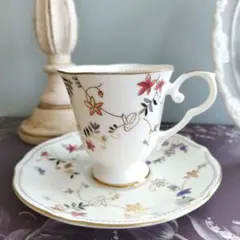 HOYA カップ＆ソーサー 小花柄 うさぎ 金彩 上品 大人可愛い 1客