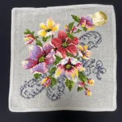 FEILER 花柄 タオルハンカチ グレー 約25cm