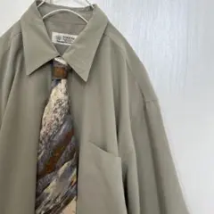 TOKIOS グレージュ 長袖シャツ ネクタイセット