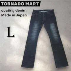 【股下81.5】トルネードマート ダークアクア加工 コーティング デニム Lのサムネイル